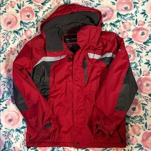 ZeroXposur Red and Gray Raincoat